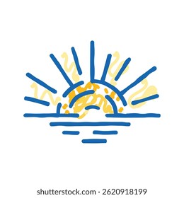 sunlight sunrise sun summer doodle icon sketch vector. sunlight sunrise sun summer sign. isolated symbol illustration
