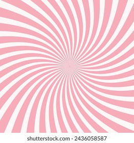 Sunlight swirl rays background. Pink and peach spiral burst wallpaper. Abstract sunburst design wallpaper for template business social media advertising. flat style.