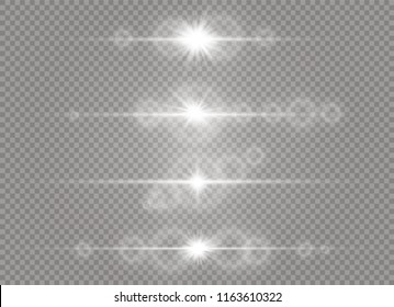 Sunlight a translucent special design of the light effect. Vector blur in the light of radiance. Isolated sunlight transparent background. Element of decor. Horizontal rays of light.