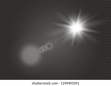 Sunlight a translucent special design of the light effect. Vector blur in the light of radiance. Isolated sunlight transparent background. Element of decor. Horizontal rays of light.