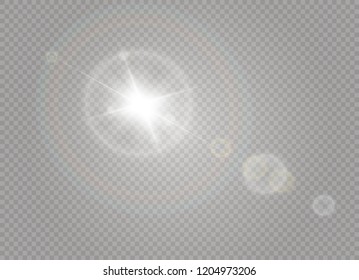 Sunlight a translucent special design of the light effect. Vector blur in the light of radiance. Isolated sunlight transparent background. Element of decor. Horizontal rays of light.