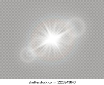Sunlight a translucent special design of the light effect. Vector blur in the light of radiance. Isolated sunlight transparent background. Element of decor. Horizontal rays of light.