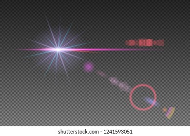 Sunlight a translucent special design of the light effect. Vector blur in the light of radiance. Isolated sunlight transparent background. Element of decor. Horizontal rays of light.