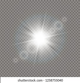 Sunlight a translucent special design of the light effect. Vector blur in the light of radiance. Isolated sunlight transparent background. Element of decor. Horizontal rays of light.