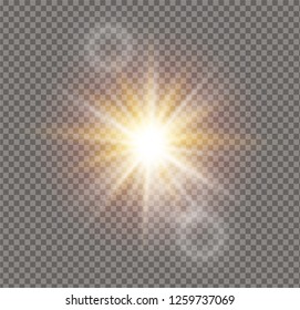 Sunlight a translucent special design of the light effect. Vector blur in the light of radiance. Isolated sunlight transparent background. Element of decor. Horizontal rays of light.