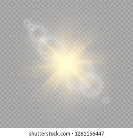 Sunlight a translucent special design of the light effect. Vector blur in the light of radiance. Isolated sunlight transparent background. Element of decor. Horizontal rays of light.