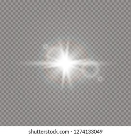 Sunlight a translucent special design of the light effect. Vector blur in the light of radiance. Isolated sunlight transparent background. Element of decor. Horizontal rays of light.
