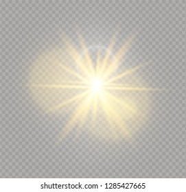 Sunlight a translucent special design of the light effect. Vector blur in the light of radiance. Isolated sunlight transparent background. Element of decor. Horizontal rays of light.
