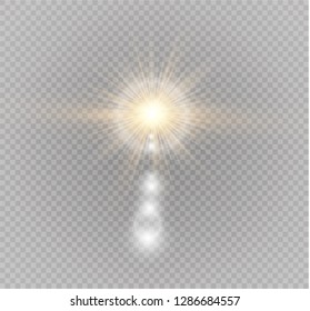 Sunlight a translucent special design of the light effect. Vector blur in the light of radiance. Isolated sunlight transparent background. Element of decor. Horizontal rays of light.