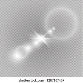 Sunlight a translucent special design of the light effect. Vector blur in the light of radiance. Isolated sunlight transparent background. Element of decor. Horizontal rays of light.