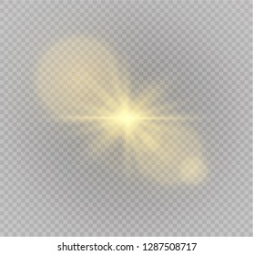 Sunlight a translucent special design of the light effect. Vector blur in the light of radiance. Isolated sunlight transparent background. Element of decor. Horizontal rays of light.