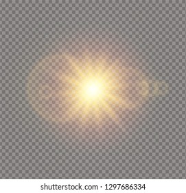 Sunlight a translucent special design of the light effect. Vector blur in the light of radiance. Isolated sunlight transparent background.