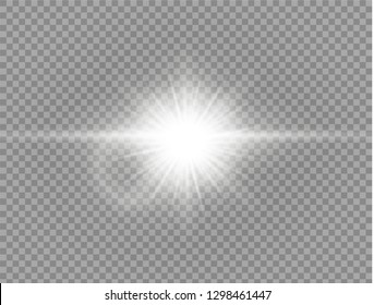 Sunlight a translucent special design of the light effect. Vector blur in the light of radiance. Isolated sunlight transparent background.
