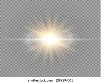 Sunlight a translucent special design of the light effect. Vector blur in the light of radiance. Isolated sunlight transparent background.