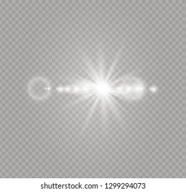 Sunlight a translucent special design of the light effect. Vector blur in the light of radiance. Isolated sunlight transparent background.