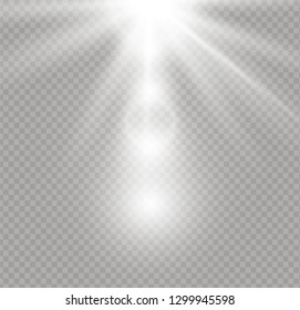 Sunlight a translucent special design of the light effect. Vector blur in the light of radiance. Isolated sunlight transparent background.