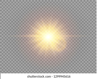 Sunlight a translucent special design of the light effect. Vector blur in the light of radiance. Isolated sunlight transparent background.