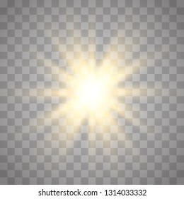 Sunlight a translucent special design of the light effect. Vector blur in the light of radiance. Isolated sunlight transparent background. Element of decor. Horizontal rays of light. 