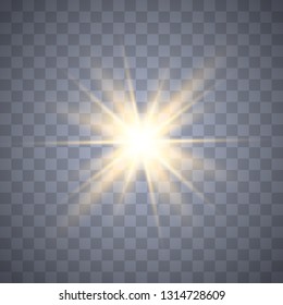 Sunlight a translucent special design of the light effect. Vector blur in the light of radiance. Isolated sunlight transparent background. Element of decor. Horizontal rays of light.