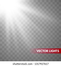 Sunlight a translucent special design of the light effect. Isolated sunlight transparent background.Vector illustration   EPS10 