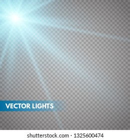 Sunlight a translucent special design of the light effect. Isolated sunlight transparent background.Vector illustration   EPS10 