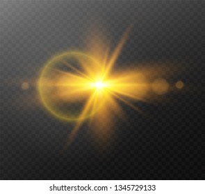 Sunlight a translucent special design of the light effect.Isolated sunlight transparent background. Vector blur in the light of radiance.