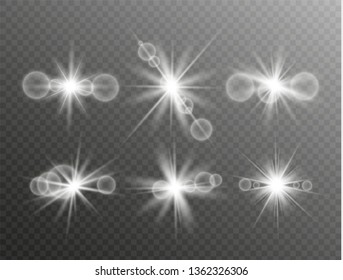 Sunlight a translucent special design of the light effect.Isolated sunlight transparent background. Vector blur in the light of radiance.