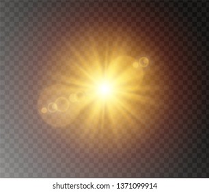 Sunlight a translucent special design of the light effect.Isolated sunlight transparent background. Vector blur in the light of radiance.