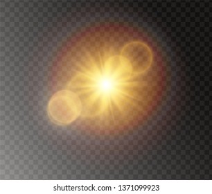 Sunlight a translucent special design of the light effect.Isolated sunlight transparent background. Vector blur in the light of radiance.