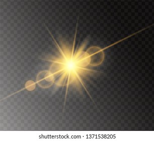 Sunlight a translucent special design of the light effect.Isolated sunlight transparent background. Vector blur in the light of radiance.