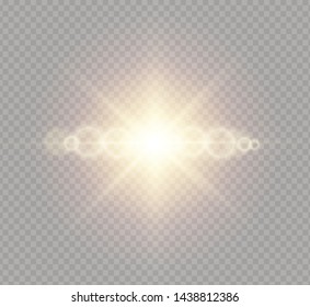 Sunlight a translucent special design of the light effect. Vector blur in the light of radiance. Isolated sunlight transparent background. Element of decor. Horizontal rays of light.