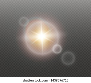Sunlight a translucent special design of the light effect. Vector blur in the light of radiance. Isolated sunlight transparent background. Element of decor. Horizontal rays of light.
