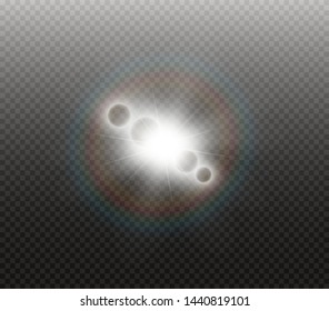 Sunlight a translucent special design of the light effect. Vector blur in the light of radiance. Isolated sunlight transparent background. Element of decor. 
