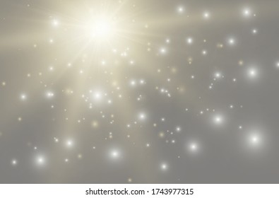 Sunlight a translucent special design of the light effect. Vector blur in the light of radiance. Isolated sunlight transparent background. Element of decor. Horizontal rays of light.