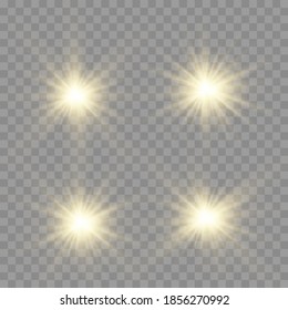 Sunlight a translucent special design of the light effect. Vector blur in the light of radiance. Isolated sunlight transparent background. Element of decor. Horizontal rays of light.