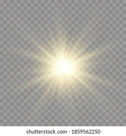 Sunlight a translucent special design of the light effect. Vector blur in the light of radiance. Isolated sunlight transparent background. Element of decor. Horizontal rays of light.