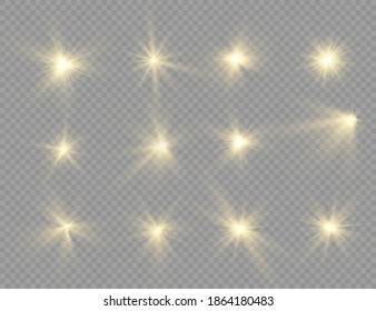Sunlight a translucent special design of the light effect. Vector blur in the light of radiance. Isolated sunlight transparent background. Element of decor. Horizontal rays of light.