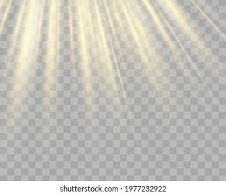 Sunlight a translucent special design of the light effect. Horizontal star beams, spotlight. Shine ray with lightning, sparkling round. Glow, explosion, glitter, spark, sun flash. Vector illustration.