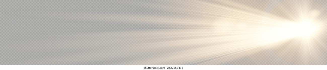 Sunlight a translucent special design of the light effect.Isolated sunlight transparent background. Vector blur in the light of radiance.