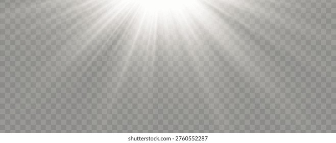 Sunlight a translucent special design of the light effect.Isolated sunlight transparent background. Vector blur in the light of radiance.