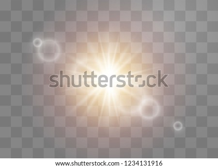 Sunlight a translucent special design of the light effect. Vector blur in the light of radiance. Isolated sunlight transparent background.