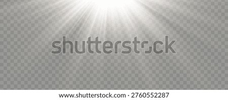 Sunlight a translucent special design of the light effect.Isolated sunlight transparent background. Vector blur in the light of radiance.