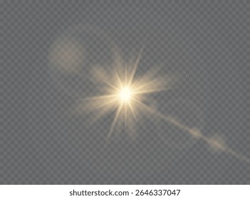 Sunlight translucent special light effect design. Vector blur in radiance light. Isolated sunlight transparent background.