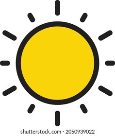 sunlight vector colour line  icon