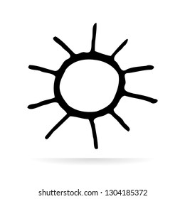 Sunlight vector design icon. Sketch icon isolated on background. Hand drawn. - Vector