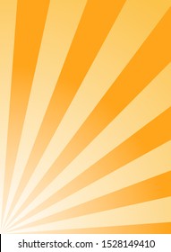 Sunlight vertical abstract background. Orange and gold color burst background. Vector illustration. Sun beam ray sunburst pattern background. Retro bright backdrop.