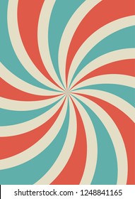 Sunlight vertical retro faded background. blue and red color burst background. Vector illustration. Sun beam ray background. Old paper. vintage placard, poster