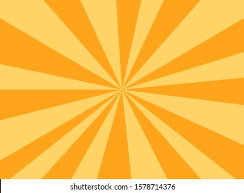 Sonnenlicher, breiter abstrakter Hintergrund. Hell orangefarbene Hintergrundfarbe. Vektorillustration. Sonnenstrahlen-Sonnenburstmuster-Hintergrund. Retro-Hintergrund. Stockhintergrund. 