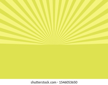 Sunlight wide abstract background. Green color burst background. Vector illustration. Sun beam ray sunburst pattern background. Circus poster, placard