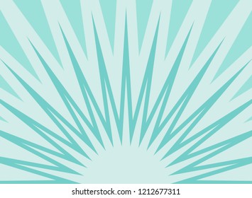 Sunlight wide background. Blue color burst background. Fantasy Vector illustration. Magic Sun beam ray sunburst pattern background. Retro circus bright backdrop.  starburst wallpaper